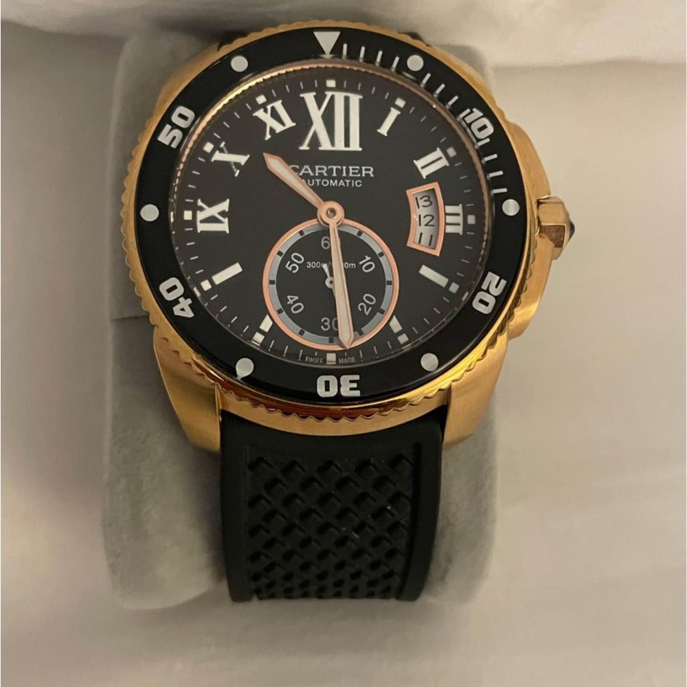 Cartier Black and Gold Watch